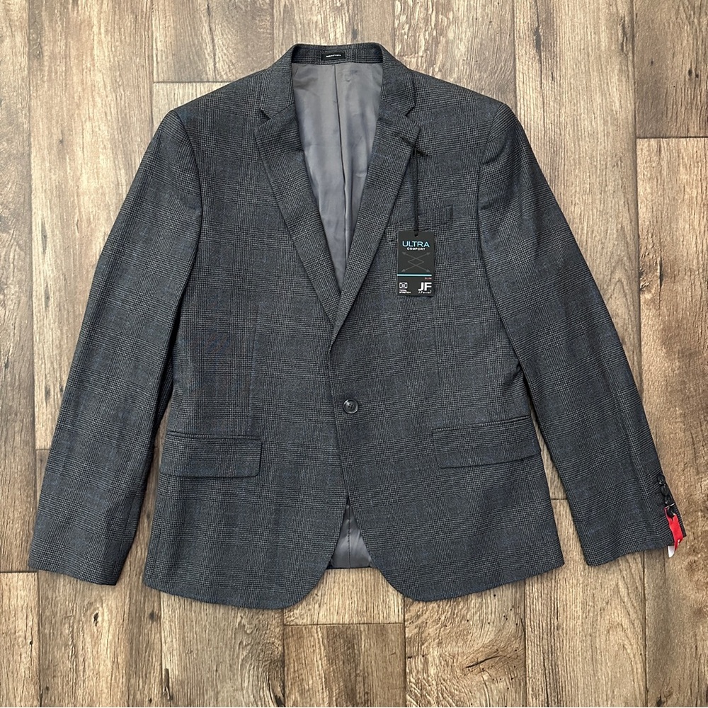 JF J Ferrar Comfort Stretch Slim Fit Suit Blazer Men’s Size 42Sh Gray/Charcoal